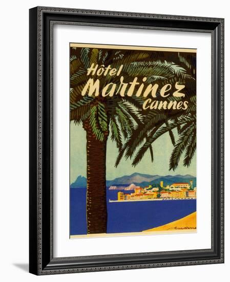 Hotel Martinez Cannes Luggage Label-null-Framed Giclee Print