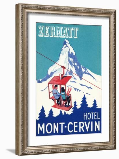 Hotel Mont-Cervin, Ski Lift Poster-null-Framed Art Print