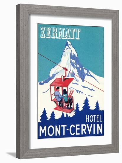 Hotel Mont-Cervin, Ski Lift Poster-null-Framed Art Print