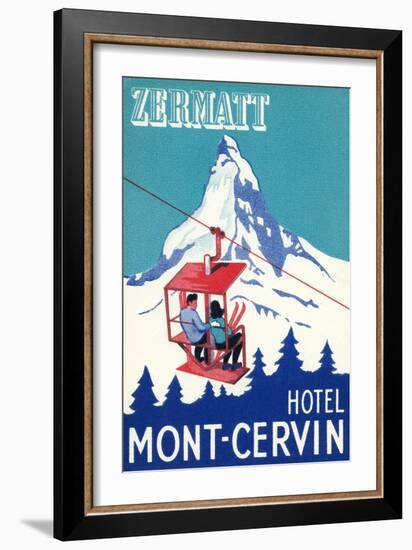 Hotel Mont-Cervin, Ski Lift Poster-null-Framed Art Print