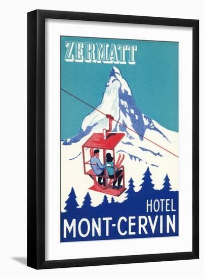 Hotel Mont-Cervin, Ski Lift Poster-null-Framed Art Print