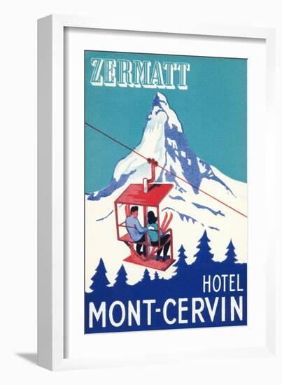 Hotel Mont-Cervin, Ski Lift Poster-null-Framed Art Print