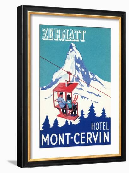 Hotel Mont-Cervin, Ski Lift Poster-null-Framed Art Print