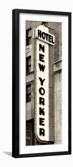 Hotel New Yorker, Signboard, Manhattan, New York, US, Vertical Panoramic View, Sepia Photography-Philippe Hugonnard-Framed Photographic Print