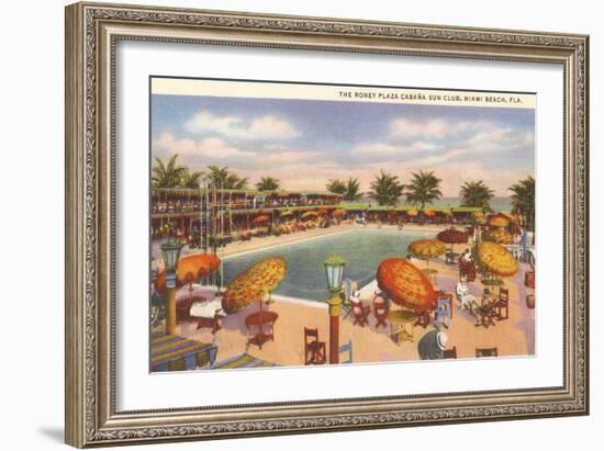 Hotel Pool, Miami Beach, Florida-null-Framed Art Print