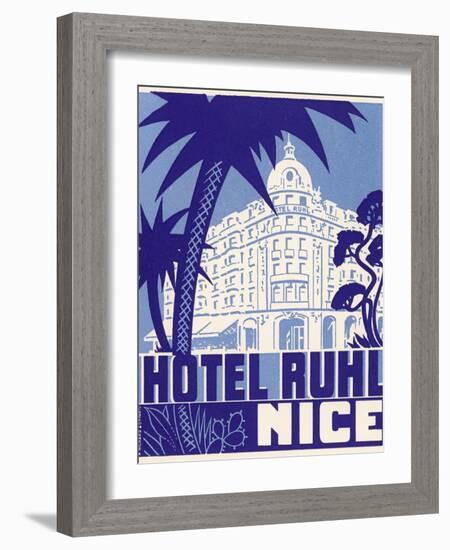 Hotel Ruhl Nice Luggage Label-null-Framed Giclee Print