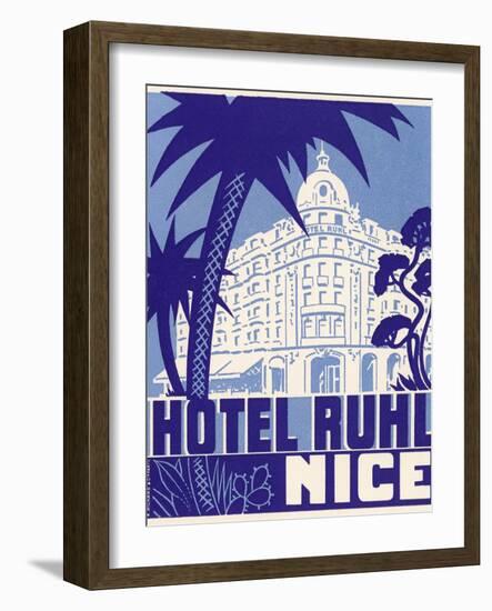 Hotel Ruhl Nice Luggage Label-null-Framed Giclee Print