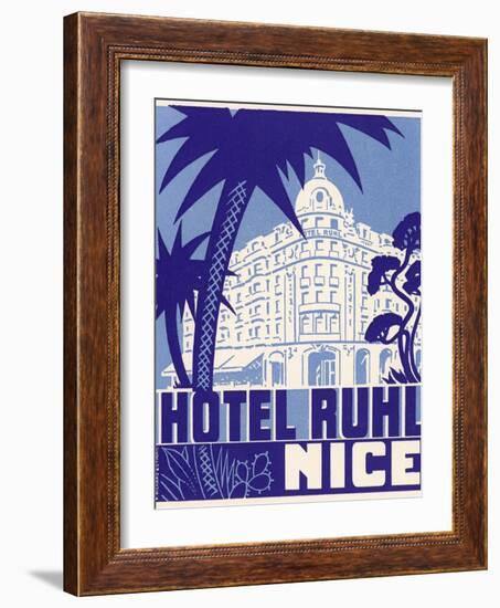 Hotel Ruhl Nice Luggage Label-null-Framed Giclee Print