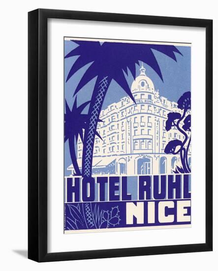 Hotel Ruhl Nice Luggage Label-null-Framed Giclee Print