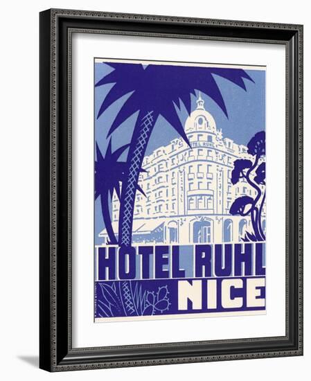 Hotel Ruhl Nice Luggage Label-null-Framed Giclee Print