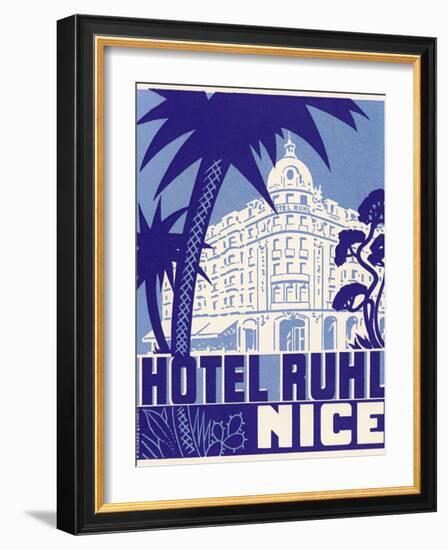 Hotel Ruhl Nice Luggage Label-null-Framed Giclee Print