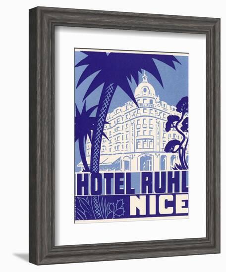 Hotel Ruhl Nice Luggage Label-null-Framed Giclee Print