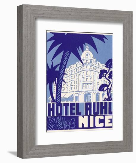 Hotel Ruhl Nice Luggage Label-null-Framed Giclee Print