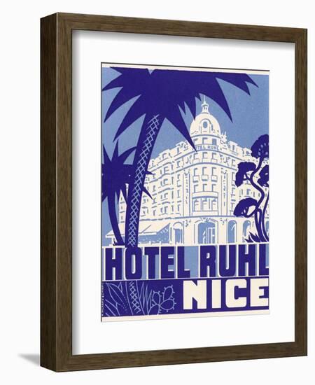 Hotel Ruhl Nice Luggage Label-null-Framed Giclee Print