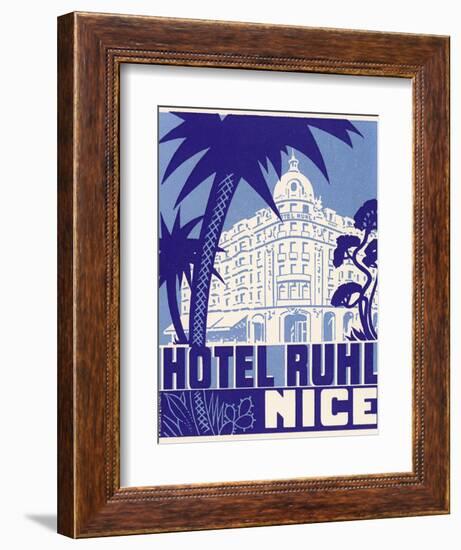 Hotel Ruhl Nice Luggage Label-null-Framed Giclee Print