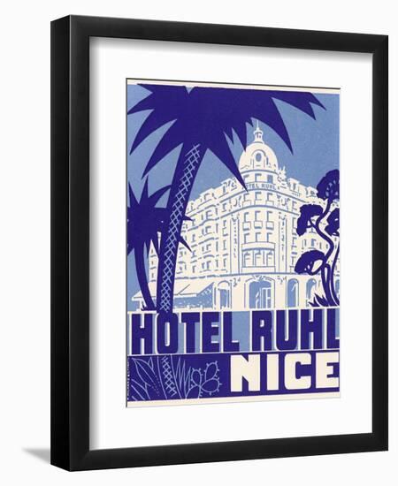 Hotel Ruhl Nice Luggage Label-null-Framed Giclee Print