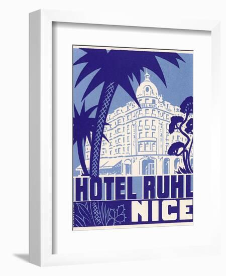 Hotel Ruhl Nice Luggage Label-null-Framed Giclee Print