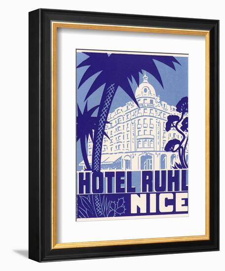Hotel Ruhl Nice Luggage Label-null-Framed Giclee Print