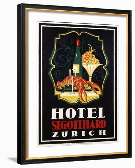 Hotel St. Gotthard Zurich Poster-Otto Baumberger-Framed Giclee Print