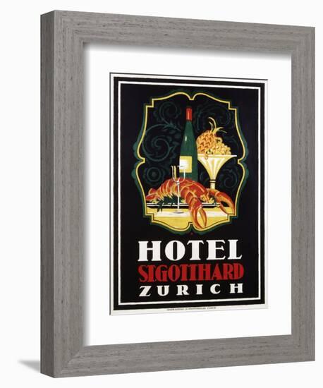 Hotel St. Gotthard Zurich Poster-Otto Baumberger-Framed Giclee Print