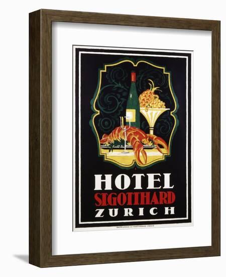 Hotel St. Gotthard Zurich Poster-Otto Baumberger-Framed Giclee Print