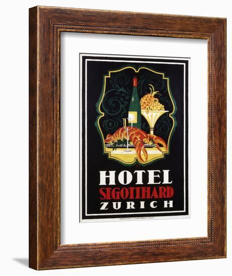 Hotel St. Gotthard Zurich Poster-Otto Baumberger-Framed Giclee Print