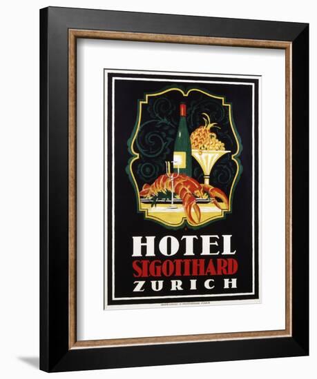 Hotel St. Gotthard Zurich Poster-Otto Baumberger-Framed Giclee Print