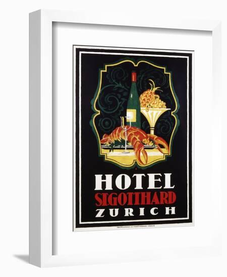 Hotel St. Gotthard Zurich Poster-Otto Baumberger-Framed Giclee Print