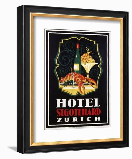 Hotel St. Gotthard Zurich Poster-Otto Baumberger-Framed Giclee Print