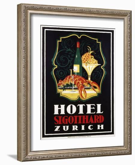 Hotel St. Gotthard Zurich Poster-Otto Baumberger-Framed Giclee Print