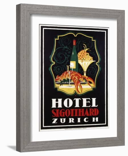 Hotel St. Gotthard Zurich Poster-Otto Baumberger-Framed Giclee Print