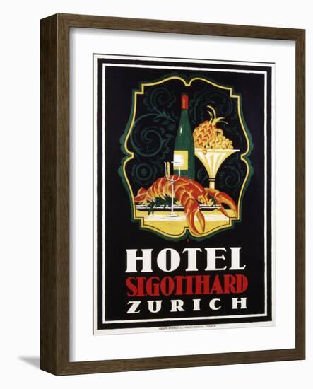 Hotel St. Gotthard Zurich Poster-Otto Baumberger-Framed Giclee Print