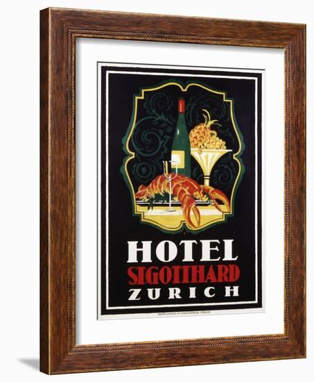 Hotel St. Gotthard Zurich Poster-Otto Baumberger-Framed Giclee Print