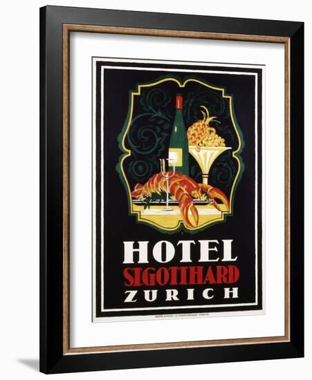 Hotel St. Gotthard Zurich Poster-Otto Baumberger-Framed Giclee Print