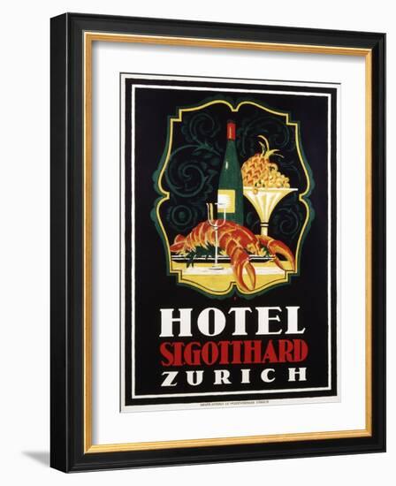 Hotel St. Gotthard Zurich Poster-Otto Baumberger-Framed Giclee Print