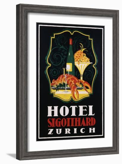 Hotel St. Gotthard Zurich Poster-Otto Baumberger-Framed Giclee Print