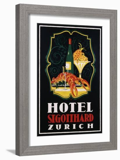 Hotel St. Gotthard Zurich Poster-Otto Baumberger-Framed Giclee Print