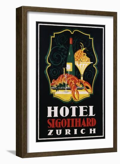 Hotel St. Gotthard Zurich Poster-Otto Baumberger-Framed Giclee Print