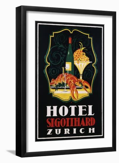 Hotel St. Gotthard Zurich Poster-Otto Baumberger-Framed Giclee Print