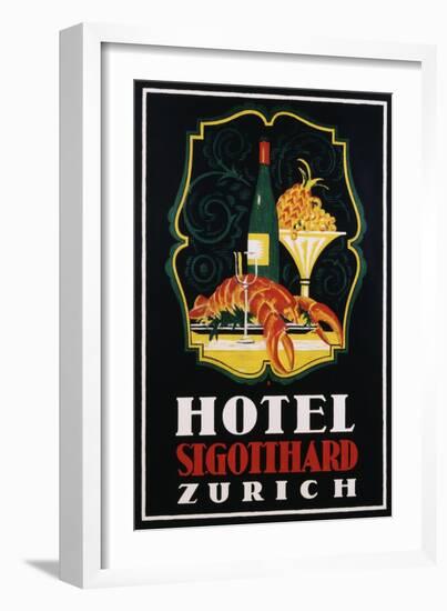 Hotel St. Gotthard Zurich Poster-Otto Baumberger-Framed Giclee Print