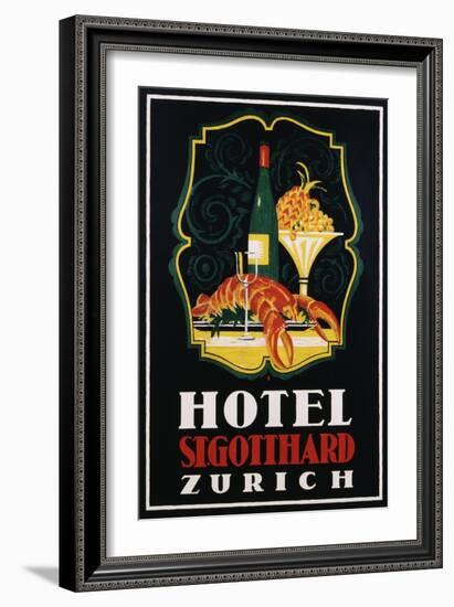 Hotel St. Gotthard Zurich Poster-Otto Baumberger-Framed Giclee Print