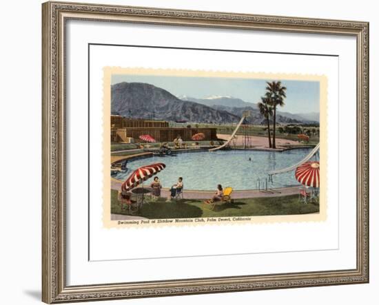 Hotel Swimming Pool, Palm Desert, California-null-Framed Art Print