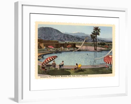 Hotel Swimming Pool, Palm Desert, California-null-Framed Art Print