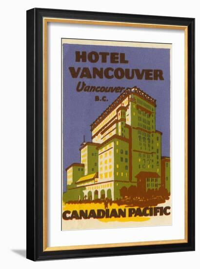 Hotel Vancouver Luggage Label-null-Framed Giclee Print