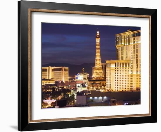 Hotels and Casinos At Night, Las Vegas, Nevada-Dennis Flaherty-Framed Photographic Print