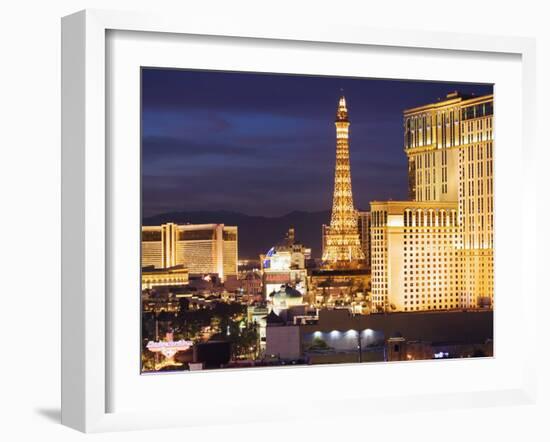 Hotels and Casinos At Night, Las Vegas, Nevada-Dennis Flaherty-Framed Photographic Print