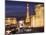 Hotels and Casinos At Night, Las Vegas, Nevada-Dennis Flaherty-Mounted Photographic Print