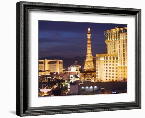 Hotels and Casinos At Night, Las Vegas, Nevada-Dennis Flaherty-Framed Photographic Print