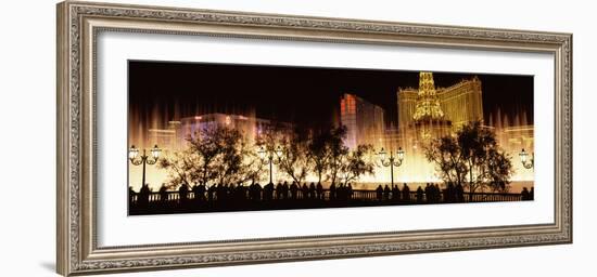 Hotels in a City Lit Up at Night, the Strip, Las Vegas, Nevada, USA-null-Framed Photographic Print