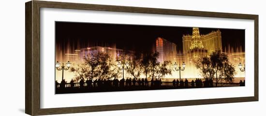 Hotels in a City Lit Up at Night, the Strip, Las Vegas, Nevada, USA-null-Framed Photographic Print